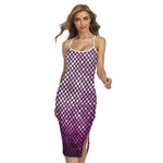 Purple Disco Lights Pattern Print Cross Back Cami Dress