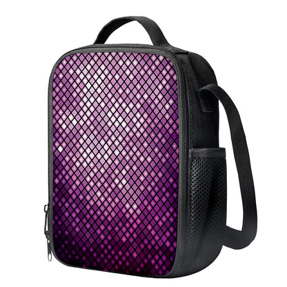 Purple Disco Lights Pattern Print Crossbody Lunch Bag