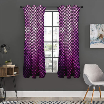 Purple Disco Lights Pattern Print Curtain