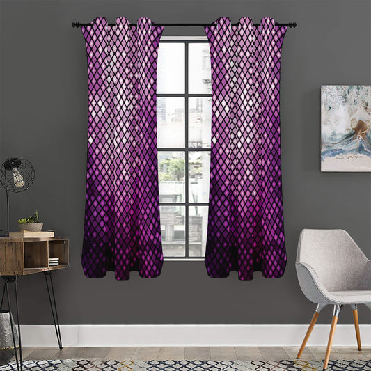 Purple Disco Lights Pattern Print Curtain
