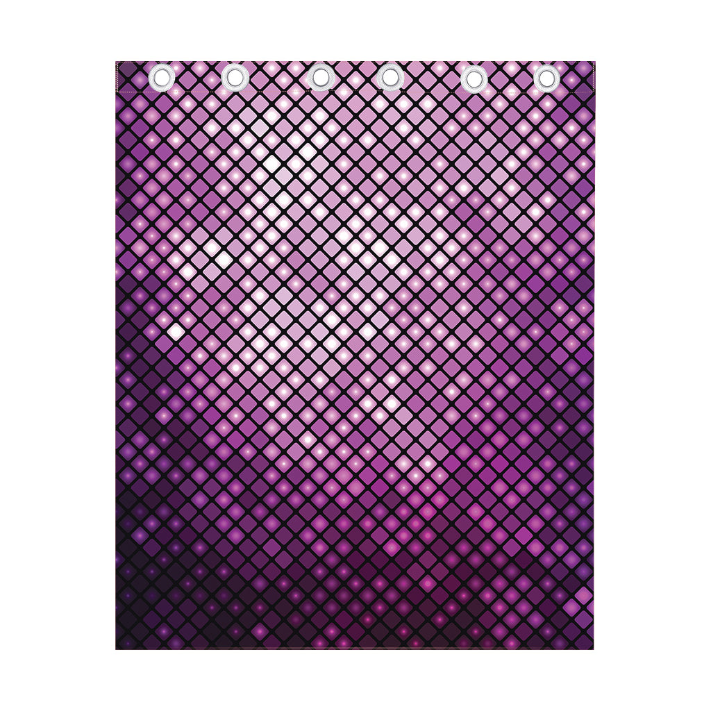 Purple Disco Lights Pattern Print Curtain