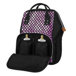 Purple Disco Lights Pattern Print Diaper Bag