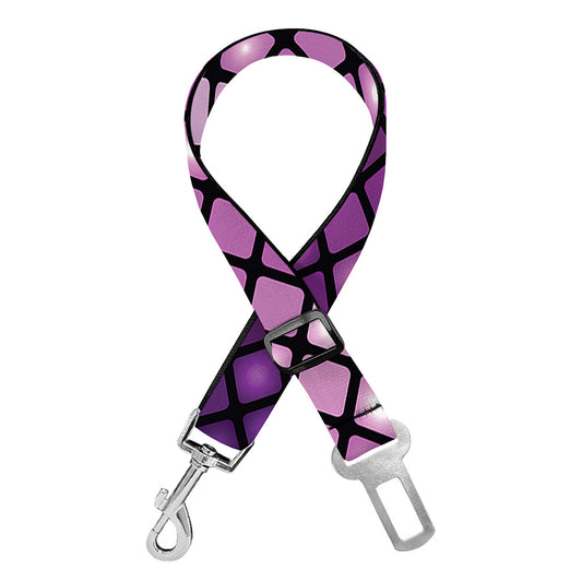 Purple Disco Lights Pattern Print Dog Seat Belt