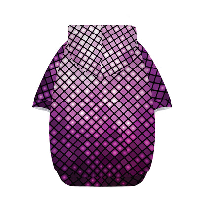 Purple Disco Lights Pattern Print Dog Zip Up Hoodie