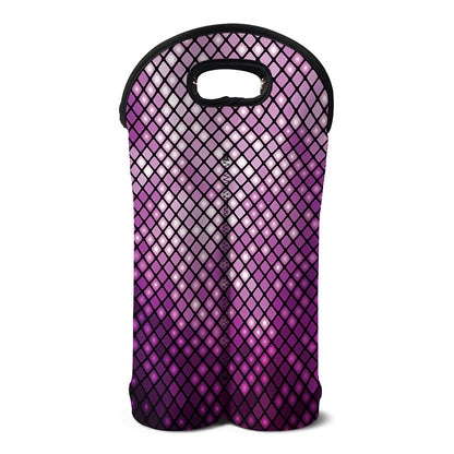 Purple Disco Lights Pattern Print Double Neoprene Wine Tote