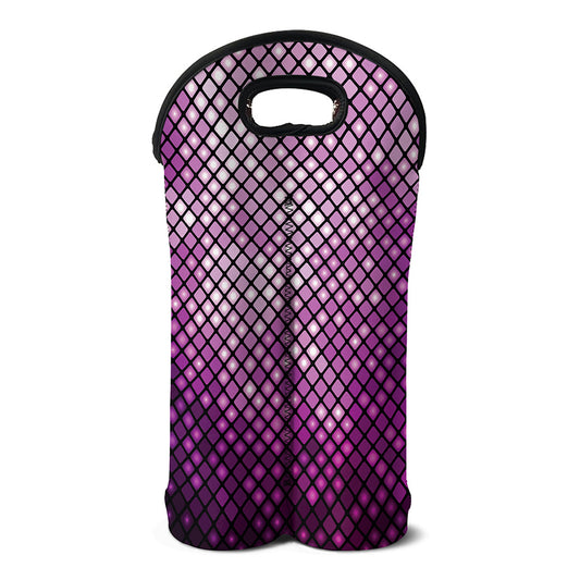 Purple Disco Lights Pattern Print Double Neoprene Wine Tote
