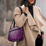 Purple Disco Lights Pattern Print Double Strap Bible Bag