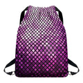 Purple Disco Lights Pattern Print Drawstring Backpack