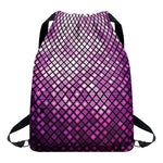 Purple Disco Lights Pattern Print Drawstring Backpack