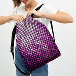 Purple Disco Lights Pattern Print Drawstring Backpack