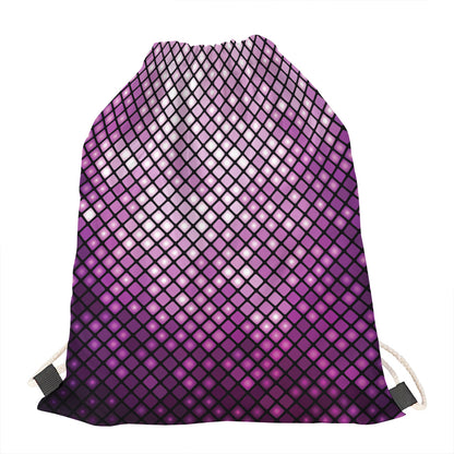 Purple Disco Lights Pattern Print Drawstring Bag