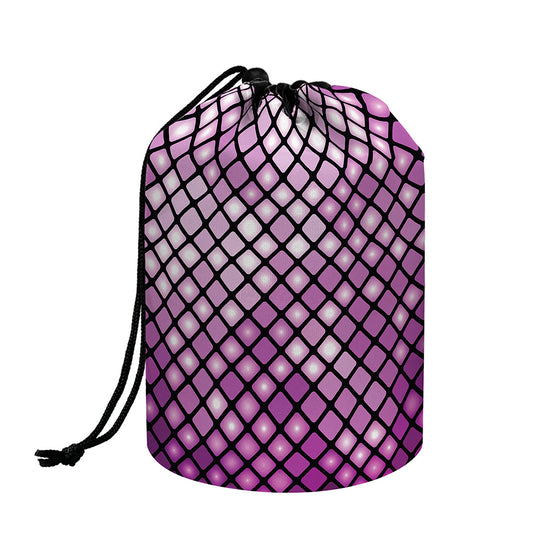 Purple Disco Lights Pattern Print Drawstring Makeup Bag