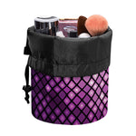 Purple Disco Lights Pattern Print Drawstring Makeup Bag