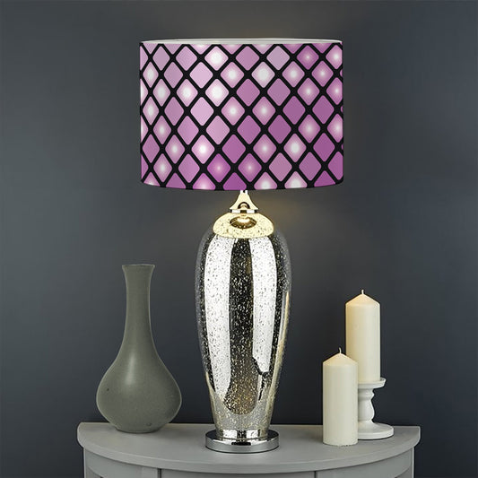 Purple Disco Lights Pattern Print Drum Lamp Shade