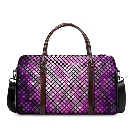 Purple Disco Lights Pattern Print Duffle Bag