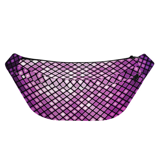 Purple Disco Lights Pattern Print Fanny Pack
