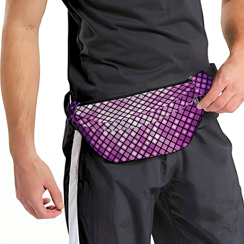 Purple Disco Lights Pattern Print Fanny Pack