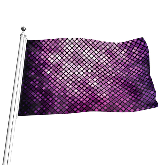 Purple Disco Lights Pattern Print Flag