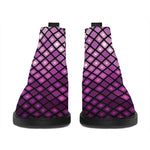 Purple Disco Lights Pattern Print Flat Ankle Boots