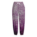 Purple Disco Lights Pattern Print Fleece Lined Knit Pants