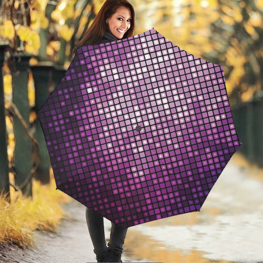 Purple Disco Lights Pattern Print Foldable Umbrella