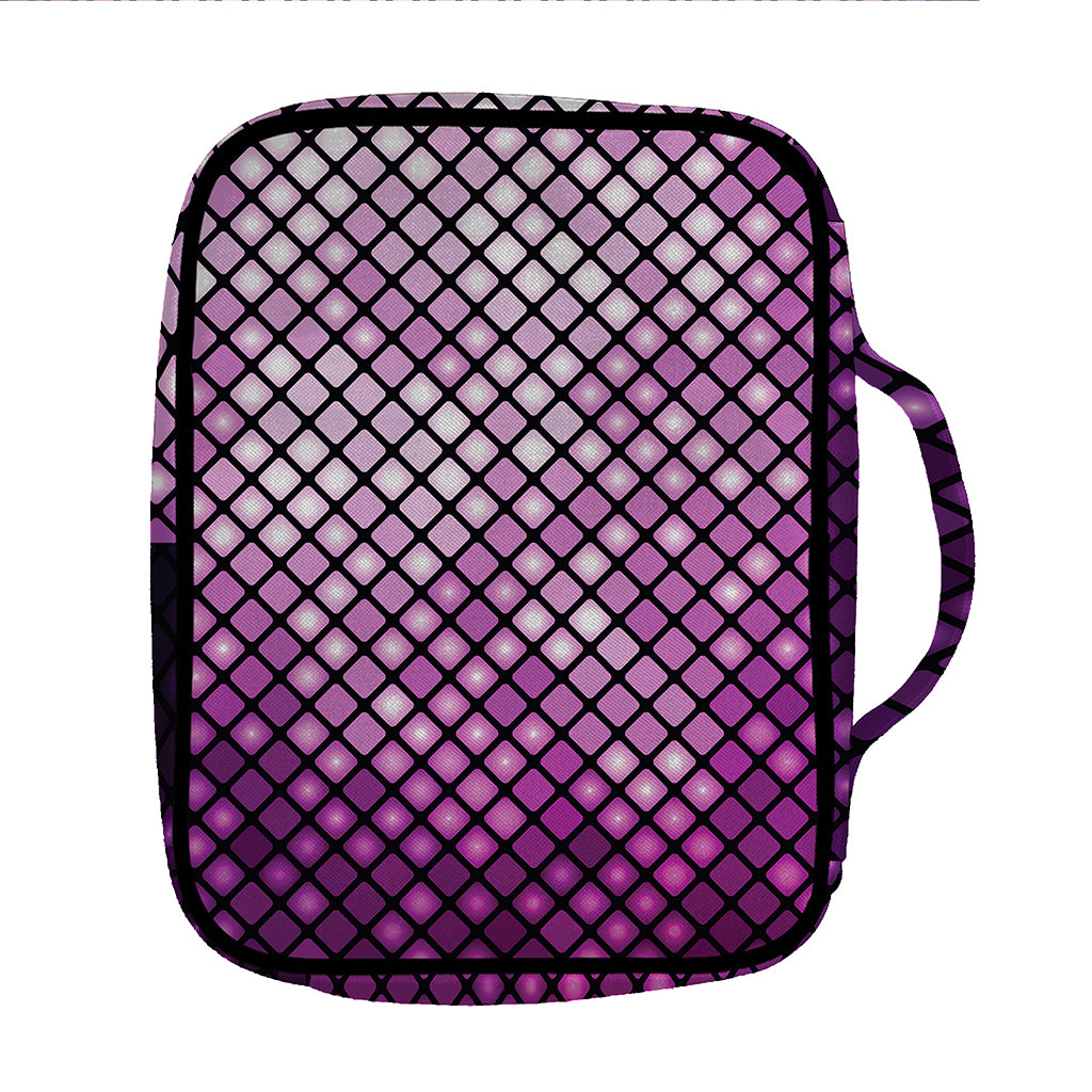 Purple Disco Lights Pattern Print Front Pocket Bible Bag