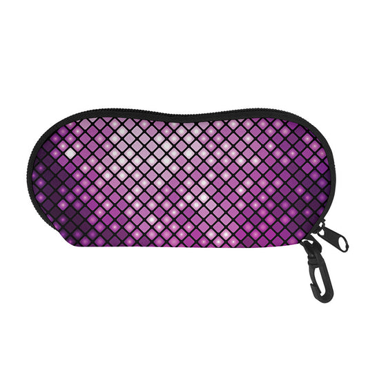Purple Disco Lights Pattern Print Glasses Case