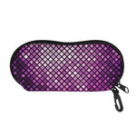 Purple Disco Lights Pattern Print Glasses Case