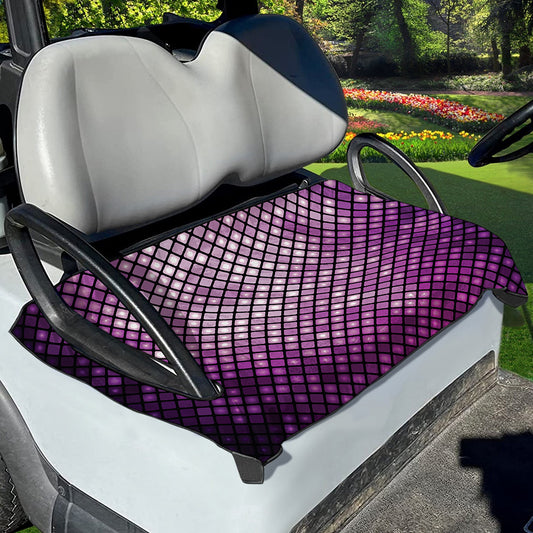 Purple Disco Lights Pattern Print Golf Cart Seat Cover