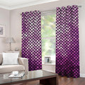 Purple Disco Lights Pattern Print Grommet Curtains