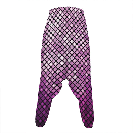 Purple Disco Lights Pattern Print Hammer Pants