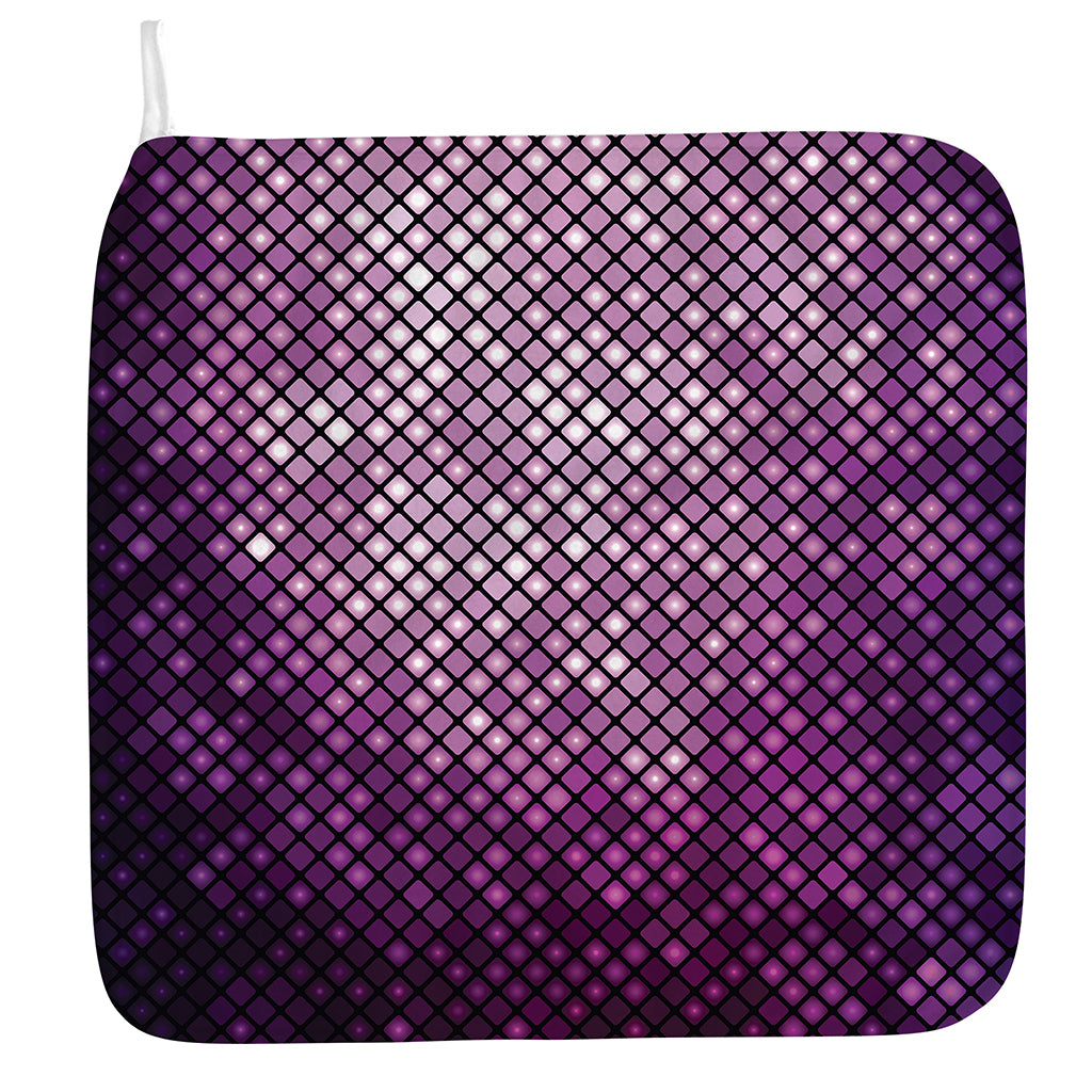 Purple Disco Lights Pattern Print Hand Towel