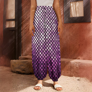 Purple Disco Lights Pattern Print Harem Pants