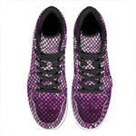 Purple Disco Lights Pattern Print High Top Leather Sneakers