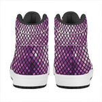 Purple Disco Lights Pattern Print High Top Leather Sneakers