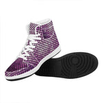 Purple Disco Lights Pattern Print High Top Leather Sneakers