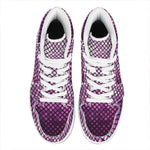 Purple Disco Lights Pattern Print High Top Leather Sneakers