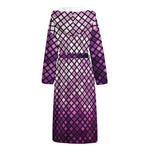Purple Disco Lights Pattern Print Hooded Bathrobe