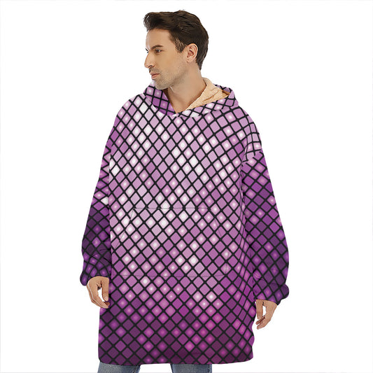 Purple Disco Lights Pattern Print Hoodie Blanket