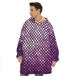 Purple Disco Lights Pattern Print Hoodie Blanket