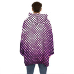 Purple Disco Lights Pattern Print Hoodie Blanket