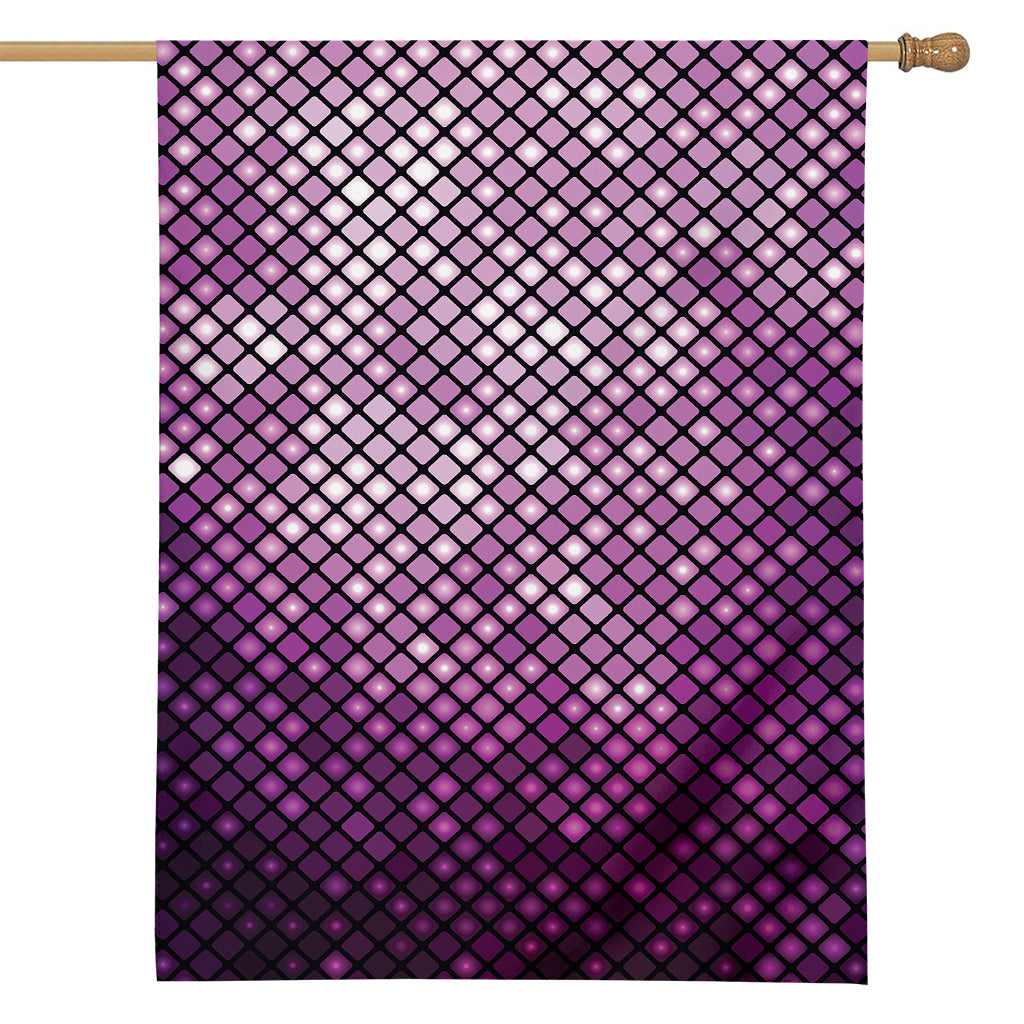 Purple Disco Lights Pattern Print House Flag