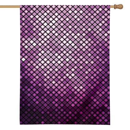 Purple Disco Lights Pattern Print House Flag
