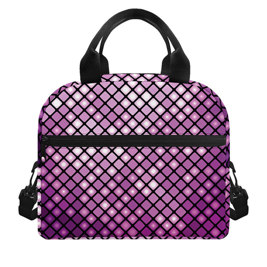 Purple Disco Lights Pattern Print Insulated Lunch Bag