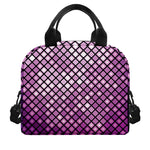 Purple Disco Lights Pattern Print Insulated Lunch Bag