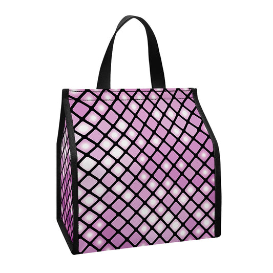 Purple Disco Lights Pattern Print Insulated Lunch Tote
