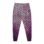 Purple Disco Lights Pattern Print Jogger Pants