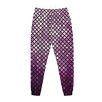 Purple Disco Lights Pattern Print Jogger Pants
