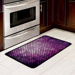 Purple Disco Lights Pattern Print Kitchen Mat
