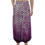 Purple Disco Lights Pattern Print Lantern Pants